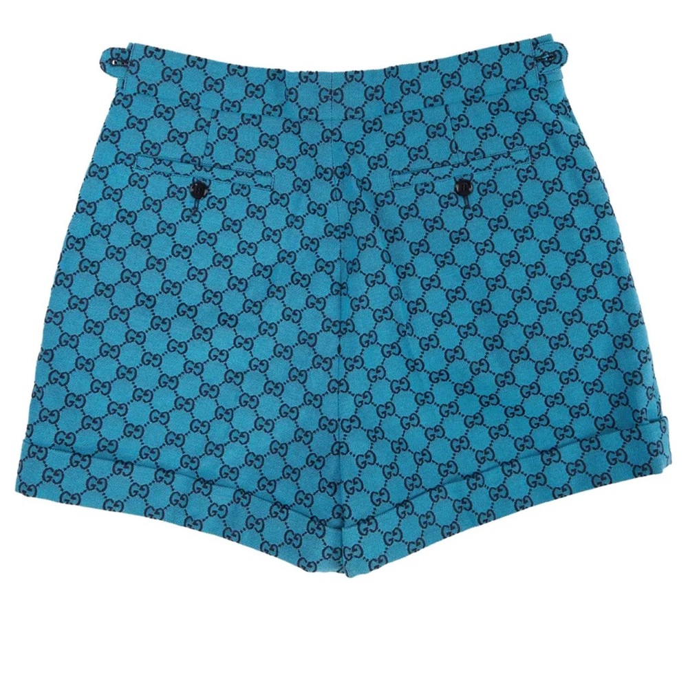 Gucci Teal and Black Patterned High Waist Shorts - Picture 4 of 6